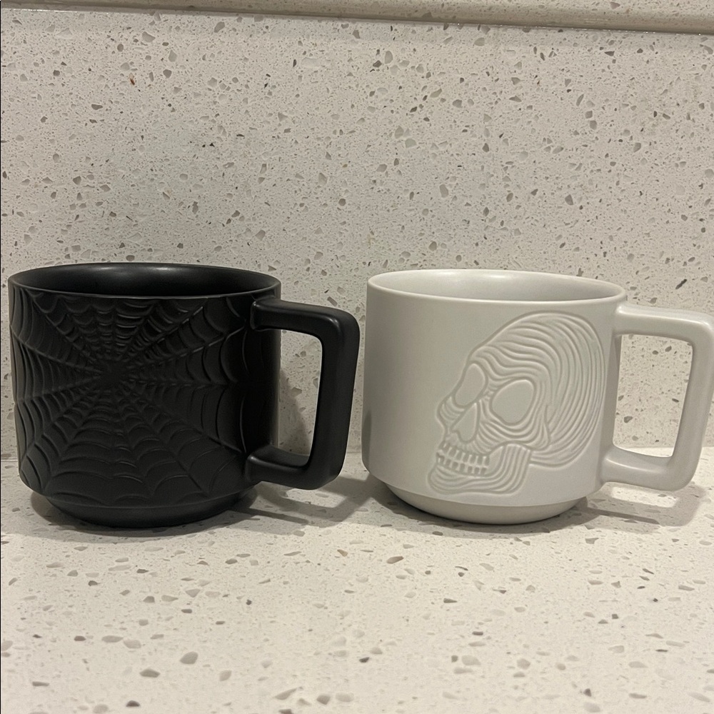 2019 Starbucks Halloween Limited Edition Skull and Spiderweb Mugs